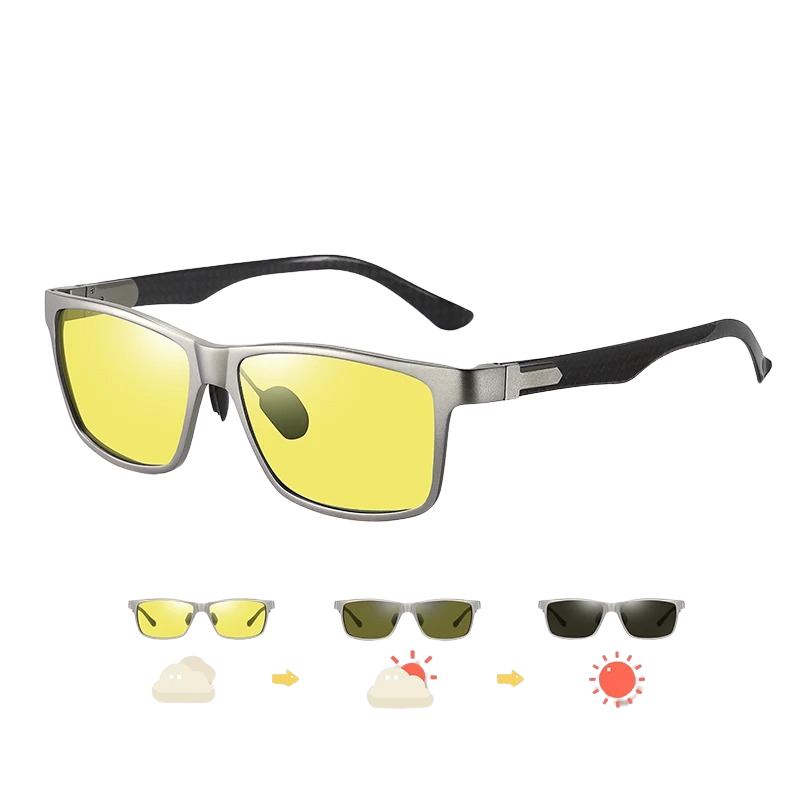 Lunettes solaires photochromiques en fibre de carbone transition jour et nuit