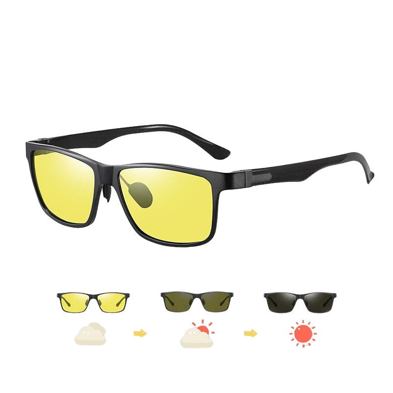 Lunettes solaires photochromiques en fibre de carbone transition jour et nuit