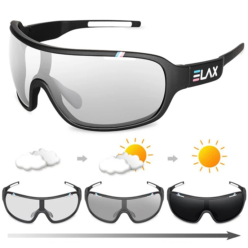 Lunettes solaires photochromiques polarisées pour activité cycliste et motard
